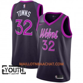 Maillot NBA Minnesota Timberwolves Karl-Anthony Towns 32 2018-19 Nike City Edition Violet Swingman - Enfant
